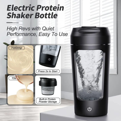 Revolutionary 650Ml USB Electric Protein Shaker Bottle - Effortless Mixing for Gym Enthusiasts!