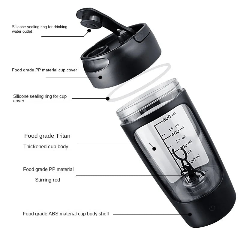 Revolutionary 650Ml USB Electric Protein Shaker Bottle - Effortless Mixing for Gym Enthusiasts!