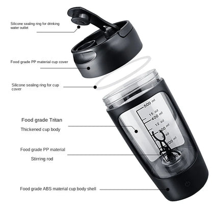 Revolutionary 650Ml USB Electric Protein Shaker Bottle - Effortless Mixing for Gym Enthusiasts!